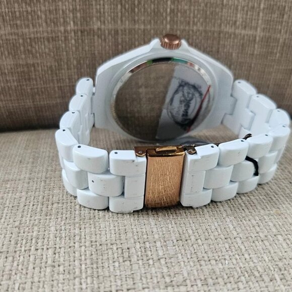 Minnie Mouse Wristwatch Crystals Accent Gold Tone Bezel Analog Watch Accutime - Picture 8 of 11